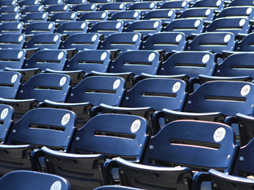 Sports stadium disinfection on bleachers
