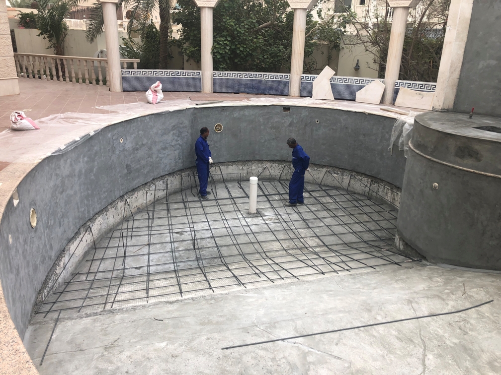 Pouring concrete to reduce hight