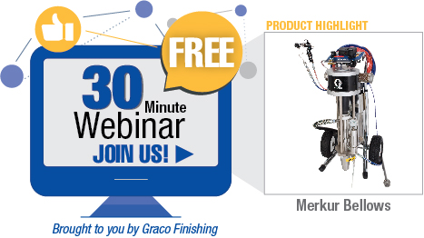 JoinGraco Finishing for a free 30-minute webinar with Merkur Bellow Pump service tips.