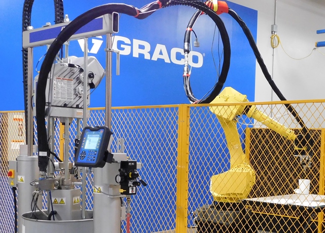 An image of Graco servo-driven pump used for automotive structural adhesive applications